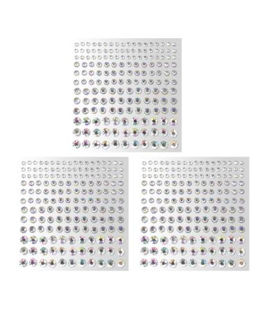 3Pcs Face Gems Sticker Face Jewels Stick On Diamond Sparkling Body Glitter Hair Rhinestone For Stage Performance Eye Makeup #AB