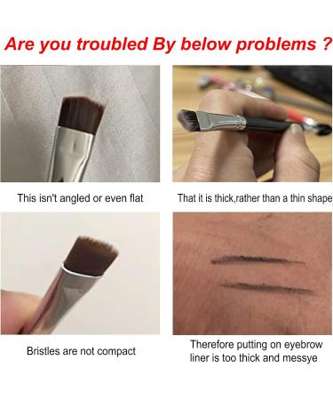 Bueart Design PRECISION Concealer brush for eyebrows Dual Ended Detail Flat Eyeliner definer Brow Brush with spoolies for eyebrow eyelash Spiral Brush Spoolie Mascara Brush - Buy Online on SooperMarket.com