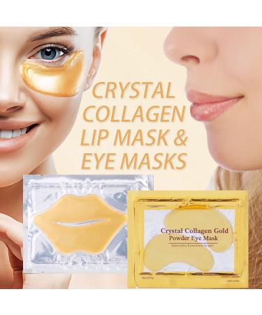 30 Pairs Lip & Eye Masks - 24K Collagen Crystal Under Eye Patches for Dark Circles Puffiness & Fine Lines - Moisturizing Skincare for Women & Men - Buy Online on SooperMarket.com