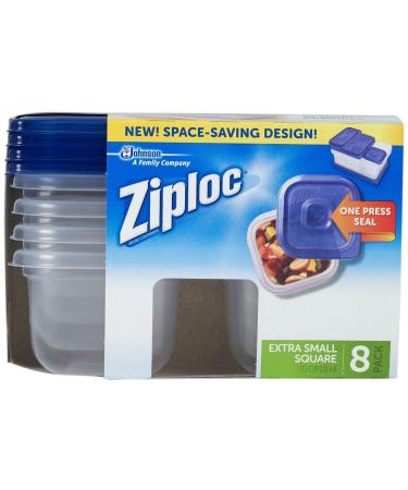 Ziploc One Press Seal Extra Small Square Container - 8 ct