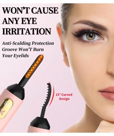 Buy Heated Eyelash Curler - Electric Fast Heating Rechargeable 2 Modes | Long Lasting Curling Gift for Women - Pink - Buy Online on SooperMarket.com