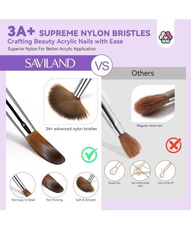 SAVILAND Kolinsky Acrylic Nail Brush Set - Sizes 6 10 14 | Professional Manicure Tool for Acrylic Nails & 3D Nail Art International Shipping Available - Buy Online on SooperMarket.com