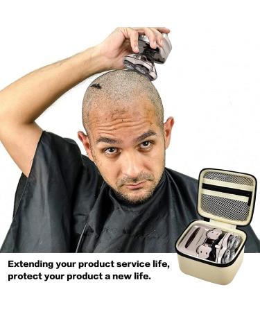 Hard Travel Case for Skull Shaver Pitbull Pro Razor - Beard Trimmer Storage Box with Zipper Mesh Pocket - Men's Gold Pro Mustache Grooming Kit - Beige - Buy Online on SooperMarket.com