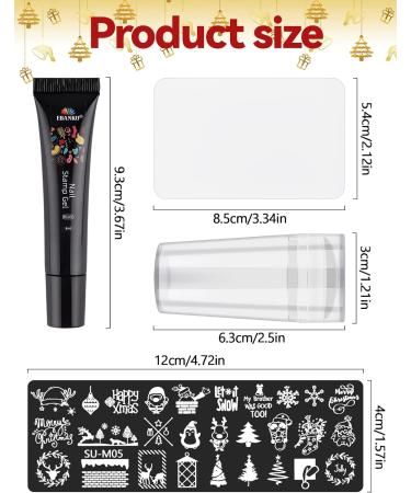 12PCS Christmas Nail Stamper Kit EBANKU 6 Colors Nail Stamping Gel Polish with 6pcs Nail Stamping Templates with Silicone Stamper & Scrapers Snowflakes Santa Trees Nail Plate Print Manicure Tool 0.08 ml (12er Pack) - Buy Online on SooperMarket.com