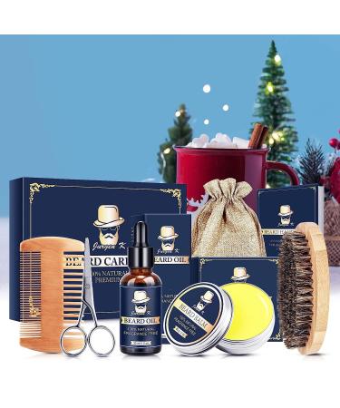 Jurgen K Beard Grooming Kit for Men - Beard Oil, Balm, Brush, and Comb Set - Buy Online on SooperMarket.com