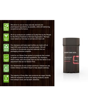 Every Man Jack Cedarwood Deodorant 3.0 oz - Natural Protection - Buy Online on SooperMarket.com