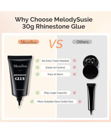 MelodySusie 4 in 1 Rhinestone Nail Glue - 30g Super Strong Gel for Nail Charms & Art | UV/LED Cured 3D Nail Decor - Buy Online on SooperMarket.com