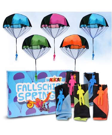 Magicat Premium parachutist Set for children - 5 parachute Springer I Outdoor Toys I Mit Budge Children