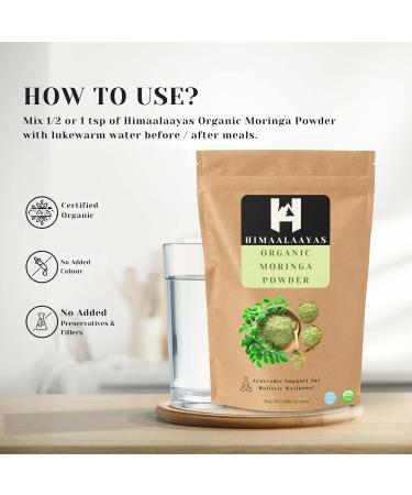Himaalaayas Moringa Powder 100 Grams Moringa Oleifera Leaf Powder - Gluten Free Non-GMO & Vegan | Perfect for Smoothies Drinks Tea & Recipes - Buy Online on SooperMarket.com