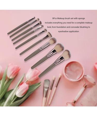 Synthetic Makeup Brushes 9 Piece Brush Set Foundation Powder Concealers Eyeshadow Brushes Mini with Storage Box for Travel - Buy Online on SooperMarket.com