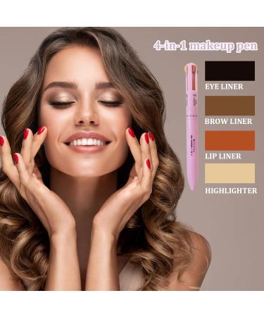 4 in 1 Makeup Pen Multifunctional Makeup Pencil from Eyeliner Lip Liner Brow Pencil and Highlighter Easy-to-Apply & Compact Makeup Accessories Style 2 - Buy Online on SooperMarket.com