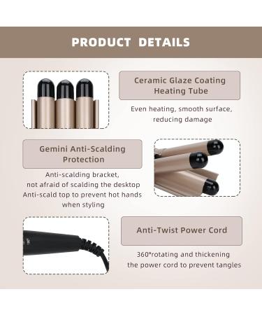 Hair Waver Curling Iron - 3 Barrel Wand for Short Hair - Best Hair Styling Tool (US22mm - Buy Online on SooperMarket.com