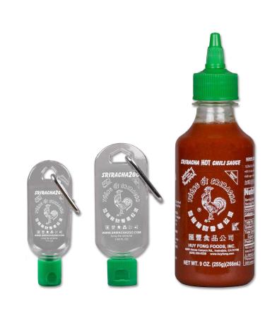 Sriracha Keychain Gift Pack: 9 Ounce Sriracha + 1 Ounce Keychain + 1.7 Ounce Keychain