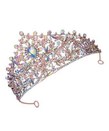 Crown Headband Crown Wedding Crown for Bride Wedding Headpiece for Bride Bridal Crown Wedding Accessories for Brides Birthday Crowns for Women Bachelorette Crown 17.00X17.00X9.00CM Golden