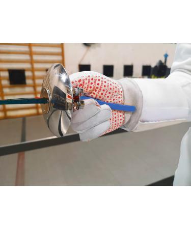 Foil Sword with Pistol Grip - Electric Fencing Weapon Set for Adults - Olympic Blade, Body Wire Socket, Guard Pad - Red/Blue (Right) - Buy Online on SooperMarket.com