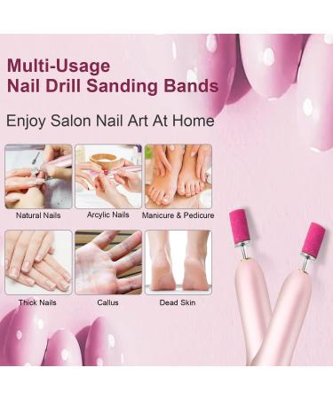 100pcs Pink 180 Grit Nail Sanding Bands Set for Nail Drill - Fine Sanding Bands with 3/32 Nail Bit - Manicure & Pedicure Tool - Buy Online on SooperMarket.com
