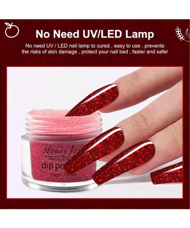 Christmas Dip Powder Set - Red Green Golden Glitter - No Lamp Cure - Fine Dipping Powder - Even & Smooth Finish - 6pcs-10g/box - Buy Online on SooperMarket.com