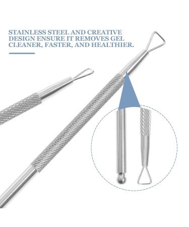KALLORY Stainless Steel Nail Scraper and Cuticle Pusher Set - Triangle Gel Polish Remover Tool (4 Pcs, Silver) - Buy Online on SooperMarket.com