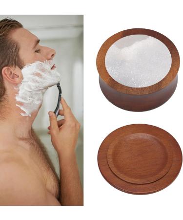 Herchr Wooden Shaving Bowl with Lid - Portable Male Facial Cleaning Tool & Shaving Soap Cup for Manual Shaving - International Shipping Available - Buy Online on SooperMarket.com