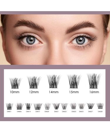 Cluster Lashes 144 Pcs Individual Eyelash Extensions - 10/12/14/15/16mm C/CC/D Curl - Thin Band, Reusable & Natural Soft - OP20 - Buy Online on SooperMarket.com