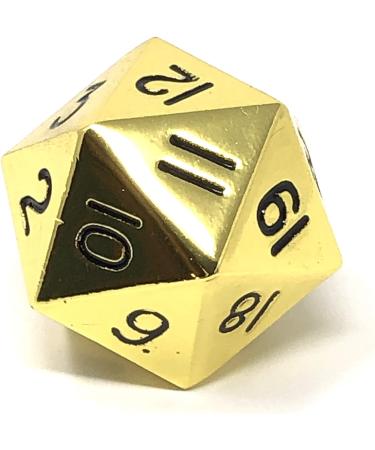 Jumbo 35mm Solid Metal D20 Spin Down Life Counter Dice - Bright Gold MTG - Buy Online on SooperMarket.com