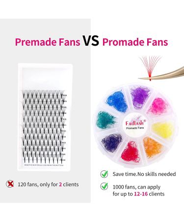 10D D Curl Color Lash Extensions 1000pc Mix 13mm - Handmade Premade Fans for Stunning Eyes - Buy Online on SooperMarket.com