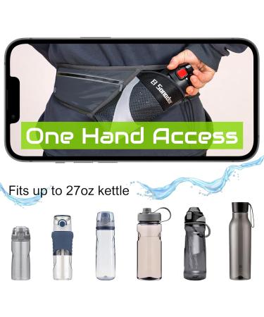 EI Sonador Running Belt with Water Bottle Holder - Hydration Waist Pack for Men and Women - Reflective Adjustable Fanny Bag in Gray - Buy Online on SooperMarket.com