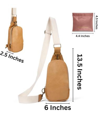 Higton Original Crossbody Diaper Bag - Small Compact Light Brown with Ivory Strap | Organized & Stylish for Parents - Shop Now! - Buy Online on SooperMarket.com