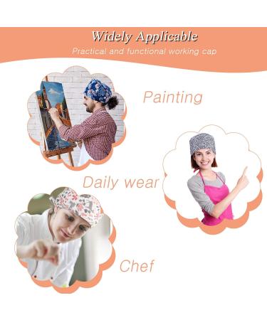 6-Piece Women's Scrub Caps with Buttons - Adjustable Bouffant Hats in Multicolored Floral Pattern - Buy Online on SooperMarket.com
