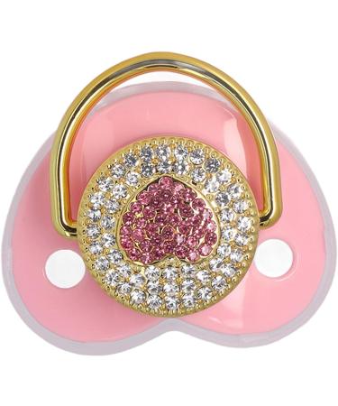Heart-Shaped Baby Pacifier Set Soft Silicone Pacifiers for Newborns & Toddlers (M Pink) | Comfortable & Safe for Your Baby - Buy Online on SooperMarket.com
