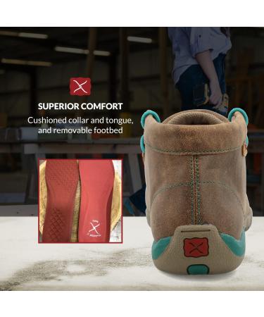 Twisted X Women's Leather Slip-On Driving Shoes - 6.5 Bomber & Turquoise - Buy Online on SooperMarket.com