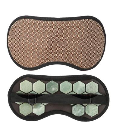Adjustable Jade Stones Eye Mask - Magnet Therapy Sleeping Eye Cover for Travel & Naps | Green - Buy Online on SooperMarket.com