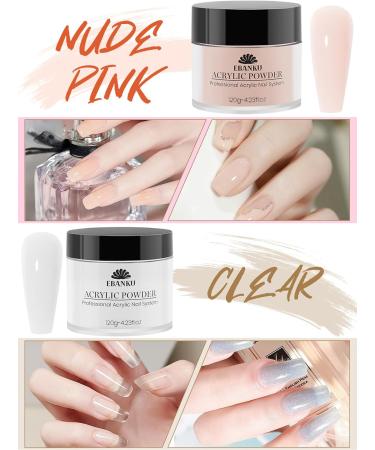 480g Acrylic Powder Set of 4 EBANKU Acrylic Powder Large Capacity Professional Acrylic Nail Powder for Nail Acrylic Extension Nail Carving Long-Lasting No Nail Lamp Needed - Buy Online on SooperMarket.com