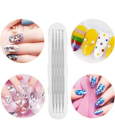 KMZ 4 Pcs Stainless Steel Nail Art Kit - Professional Ball End Dotting Pen & Brushes for Rhinestone & Polymer Clay Designs - Buy Online on SooperMarket.com