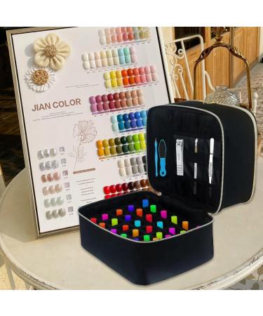 Movstriker Nail Polish Organiser Bag Double Layer Nail Varnish Storage Holds 30 Bottles and A Nail Lamp Traveling Nail Polish Storage Case Portable Nail Lipstick Beauty Tools Box(Black) - Buy Online on SooperMarket.com