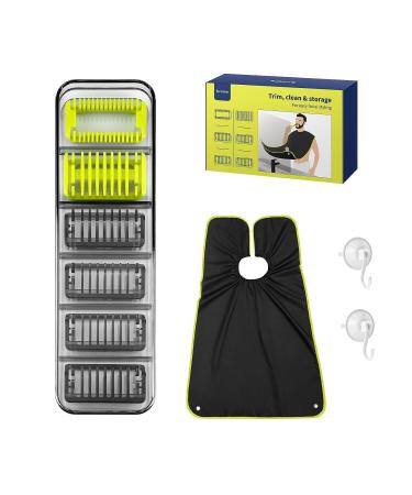 Yinke for Philips One Blade Guard Comb Attachment with Beard Bib Apron Set Beard Shaving and Trimming Attachment Set for Hybrid Electric Shaver QP2630 QP2620 QP2530 QP2520 Gift for Men 11pcs