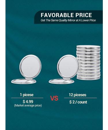 Getinbulk Compact Mirror Set - 12 Pc Round Double-Sided Magnification PU Leather in White 2.8 - Buy Online on SooperMarket.com