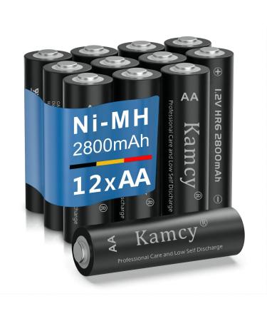 Rechargeable AA Batteries Double AA Battery for Long-Lasting Power All-Purpose Pre-Charged Household Batteries Batteries AA Size for Household and Business Devices - 12 Count (Pack of 1) 12 Count - (Pack of 1) AA
