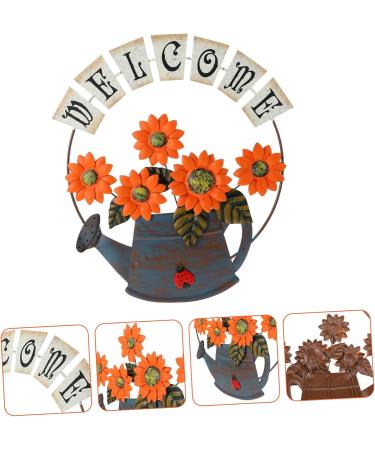 ABOOFAN Pendant Office Decor Welcome Wall Hanging Sign Wall Hanging Decor Front Door 3d Ornament 42X36CM Orange - Buy Online on SooperMarket.com