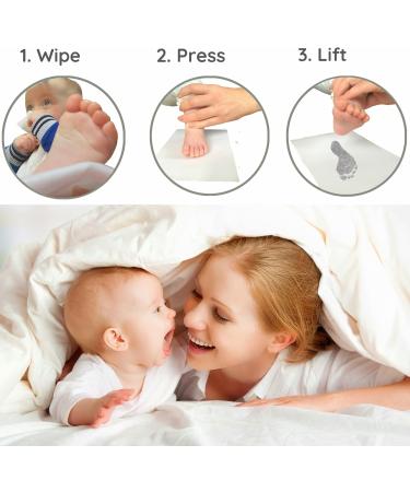 BUSHBABY Inkless Handprint and Footprint Kit - Baby & Pet Paw Print Keepsake - Newborn Essential Baby Gift - Unisex Baby Shower Present - New Mum Must-Have - Silver Wipe Included - Buy Online on SooperMarket.com