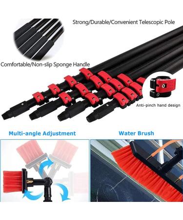 Window Clean Water Fed Pole Kit 55cm Brush Washing Equipment Telescopic Extension Pole Cleaning Kit for Window Cleaning Photovoltaic Panel Cleaning Trucks 35cm Brush Head 7M/24FT - Buy Online on SooperMarket.com