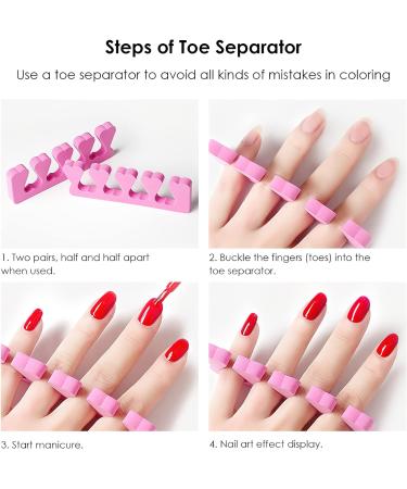 50Pcs Soft Foam Toe Separators for Manicure & Pedicure - Nail Art Painting Tools - Buy Online on SooperMarket.com