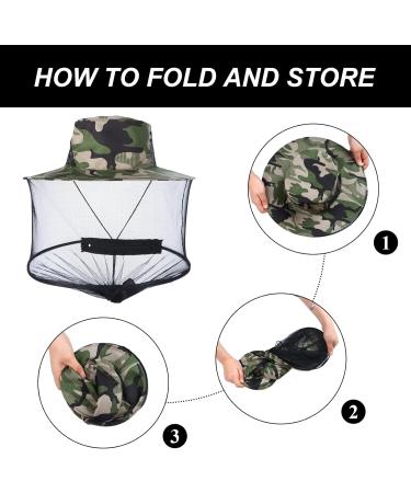 4 Pcs Camouflage Beekeeping Beekeeper Anti-Mosquito Bee Bug Insect Fly Mask Cap Hat with Head Net Mesh Face Protection Outdoor Fishing Equipment - Buy Online on SooperMarket.com