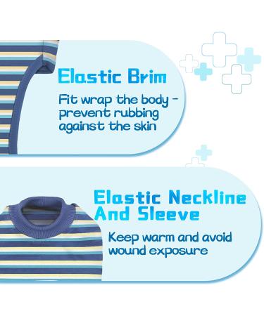 Supet Dog Recovery Suit for Pets | Post Surgery Healing Garment | Prevent Licking Wounds | Puppy Surgical Clothes M (Blue Striped) - Buy Online on SooperMarket.com