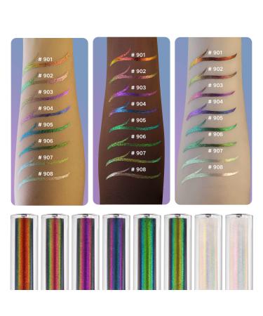 CHARMACY Chameleon Liquid Glitter Eyeliner Set - Metallic, Waterproof, Smudge-proof - Ultra-Fine Tip - Longwearing, Highly Pigmented - MultiColor Shifting Eyeliner Trio - Buy Online on SooperMarket.com