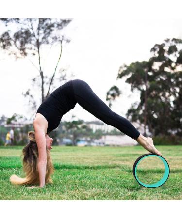 FEWOO Yoga Wheel Set for Back Pain Relief and Flexibility - Includes 3 Black+Green Props for Stretching, Massages, and Backbends - Buy Online on SooperMarket.com