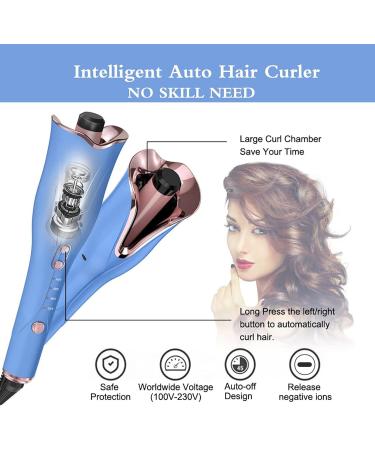Rehomy Auto Rotating Curling Wand Hair Curler with 1 Rotating Barrel & 4 Temps & 3 Timer Auto Shut-Off for Hair Styling - Buy Online on SooperMarket.com