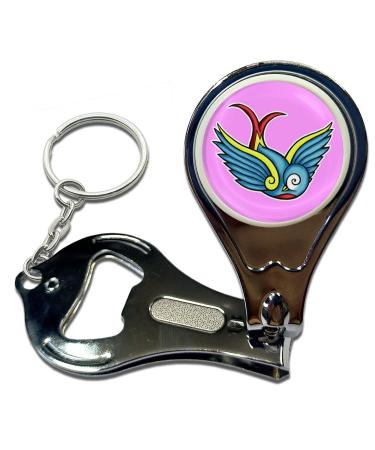 BadgeBeast.co.uk Swallow - Key Ring Bottle Opener and Nail Clipper