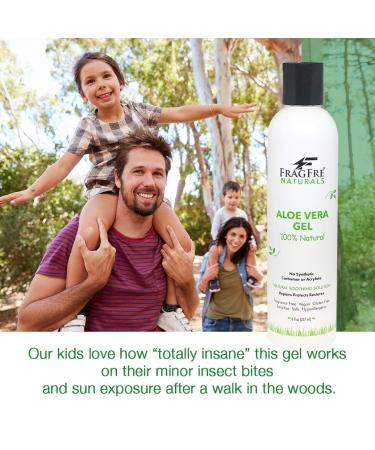 FRAGFRE All-Natural Aloe Vera Gel 8 oz | 100% Natural Soothing Gel for Sunburn Relief | Fragrance Free Vegan Gluten Free - Buy Online on SooperMarket.com