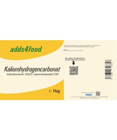 Buy 1kg Food Grade Potassium Hydrogen Carbonate (E501) - International Shipping Available - Buy Online on SooperMarket.com